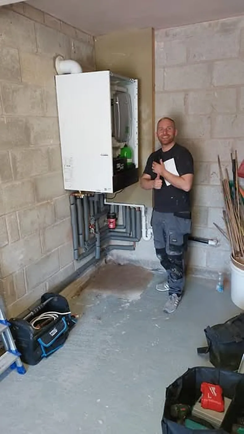 Anthony Bradley on site during a heating job in Preston